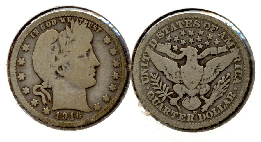 1916-D Barber Quarter Good-4 f