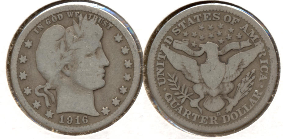 1916-D Barber Quarter Good-4 j