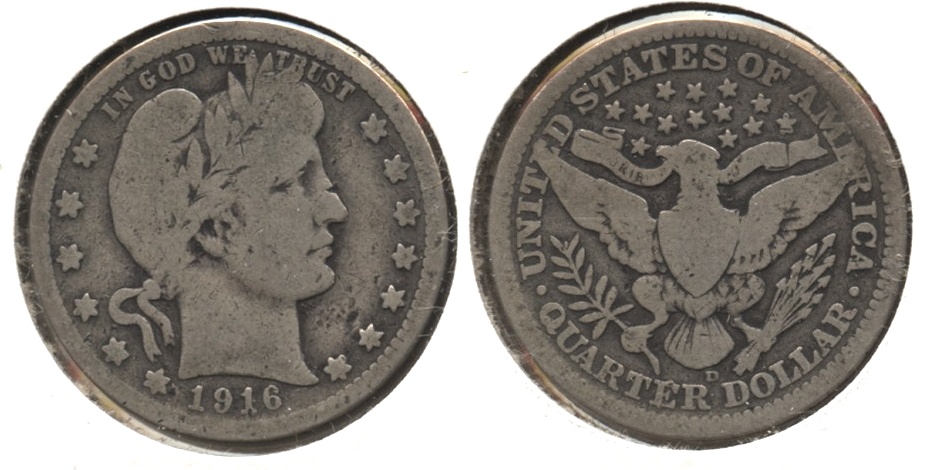 1916-D Barber Quarter Good-4 #o