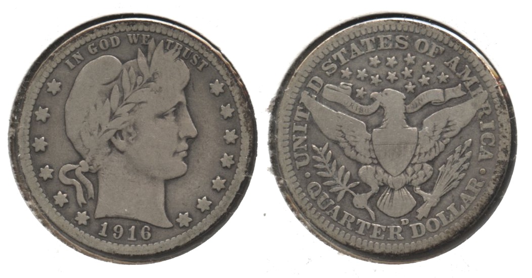 1916-D Barber Quarter VG-8 #h