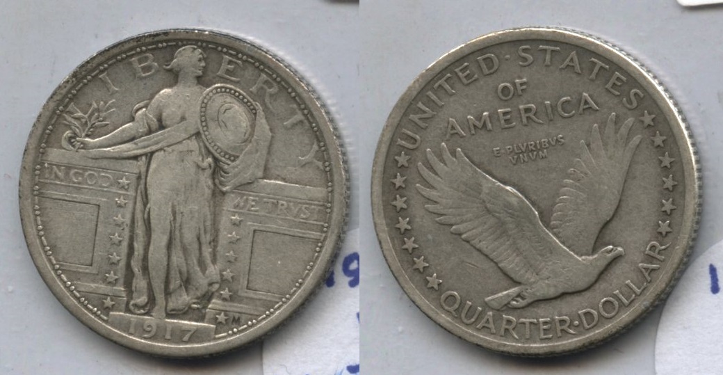 1917 Type 1 Standing Liberty Quarter VF-20 #e