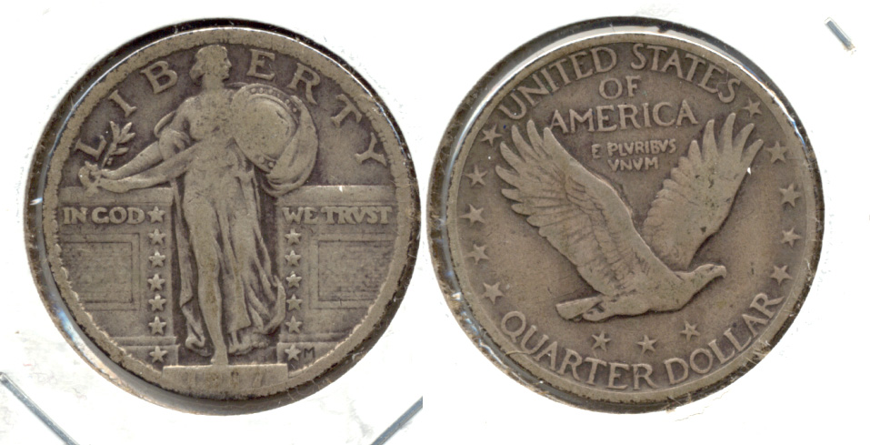1917 Type 2 Standing Liberty Quarter Fine-12 Weak Date
