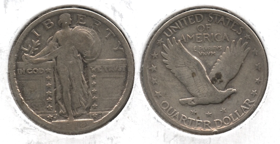 1918-S Standing Liberty Quarter VG-8 Cleaned Retoned