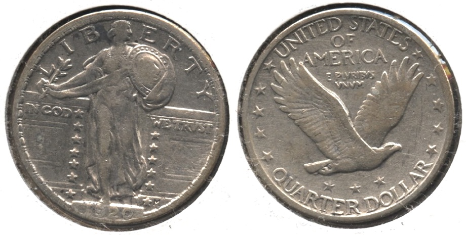 1920 Standing Liberty Quarter VF-20 #d Cleaned