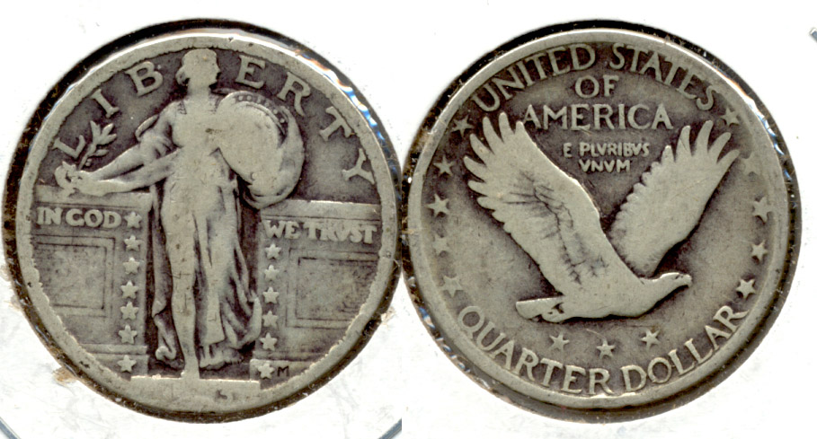 1923 Standing Liberty Quarter VG-8 b Weak Date