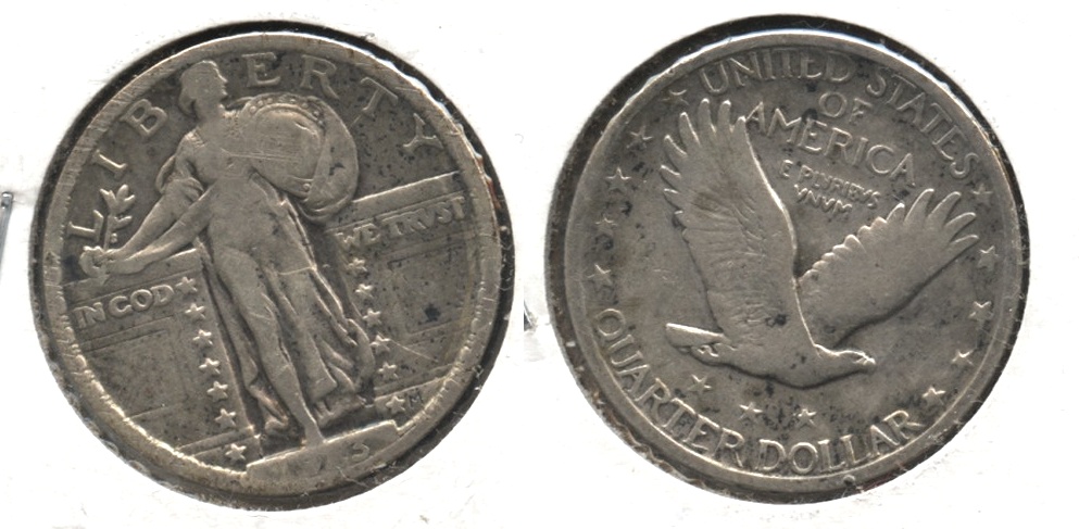 1923 Standing Liberty Quarter VG-8 #f Obverse Scratch