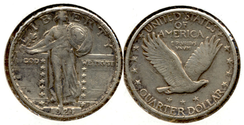 1924-S Standing Liberty Quarter EF-40 Damaged