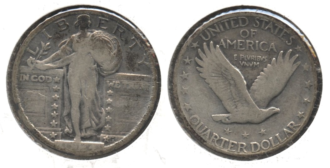 1924 Standing Liberty Quarter VG-8 #a Cleaned