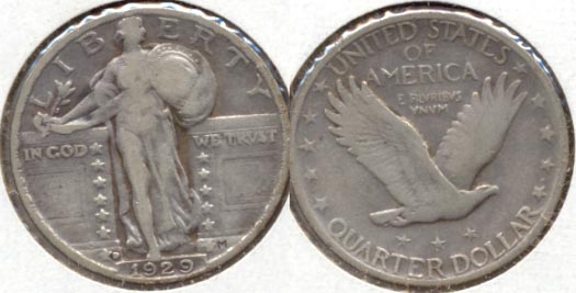 1929-D Standing Liberty Quarter Fine-12 a