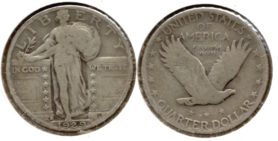 1929-S Standing Liberty Quarter VG-8 g
