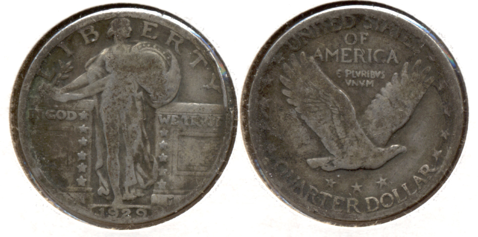 1929 Standing Liberty Quarter Good-4 b Dark