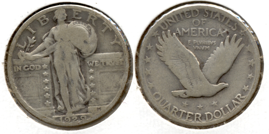1929 Standing Liberty Quarter VG-8 m