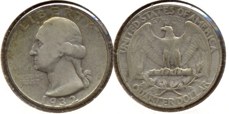 1932 Washington Quarter VG-8 Old Cleaning