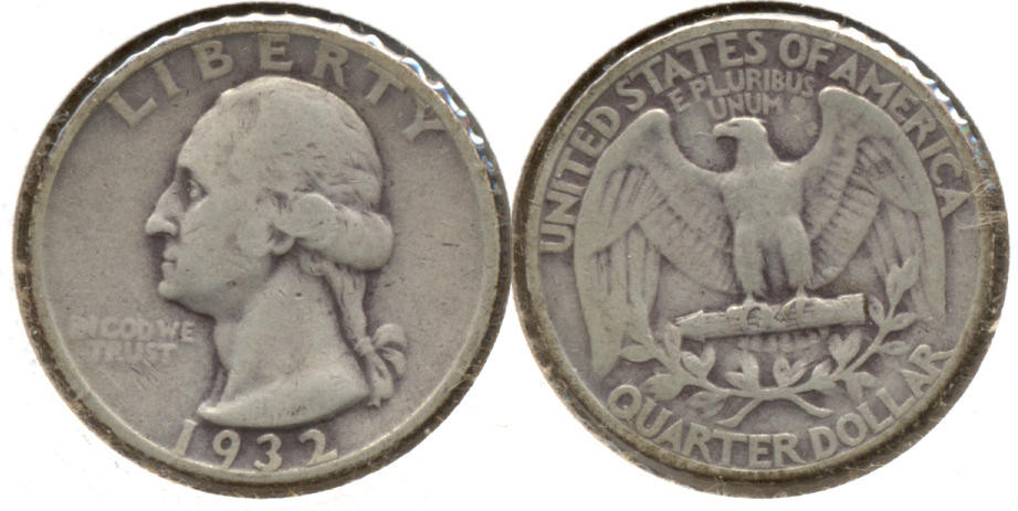 1932 Washington Quarter VG-8 b