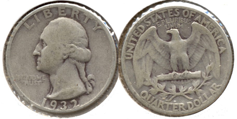 1932 Washington Quarter VG-8 f
