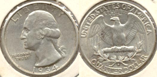 1934-D Washington Quarter EF-40