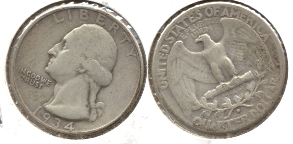 1934-D Washington Quarter Fine-12 c
