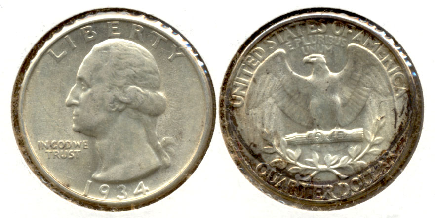 1934 Washington Quarter AU-50 a
