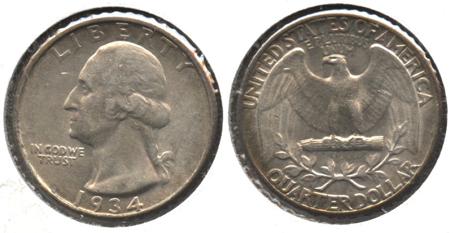 1934 Washington Quarter AU-50 #aa