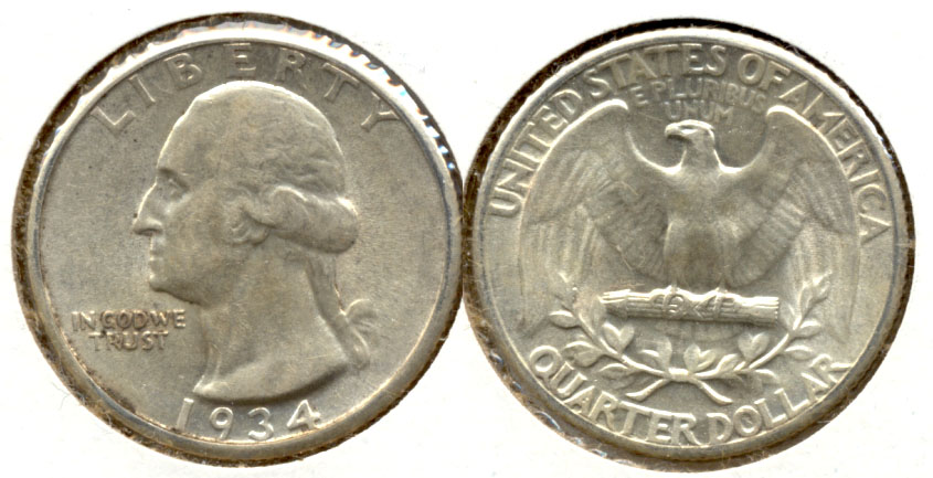 1934 Washington Quarter AU-50 b