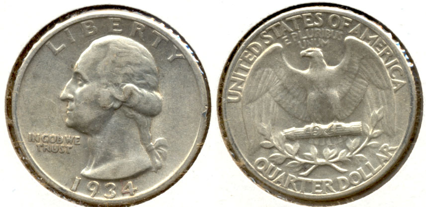 1934 Washington Quarter AU-50 d