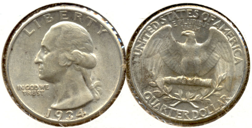 1934 Washington Quarter AU-50 g