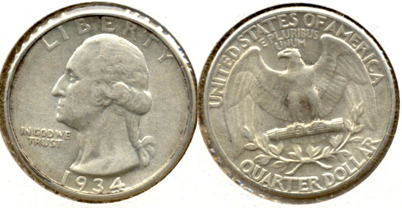 1934 Washington Quarter AU-50 h