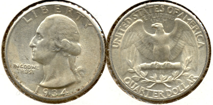 1934 Washington Quarter AU-50 i