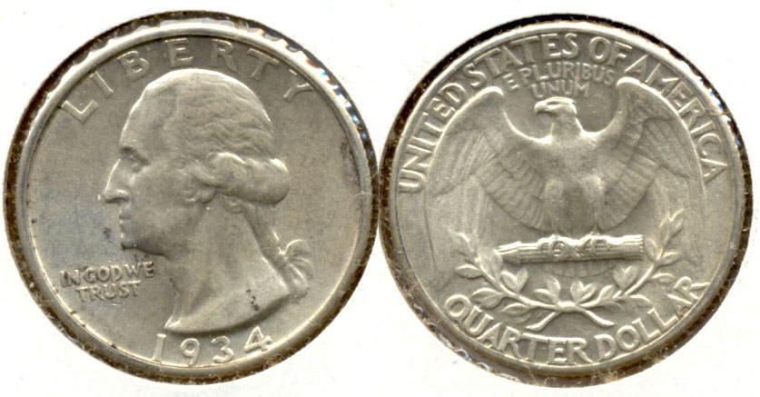 1934 Washington Quarter AU-50 k