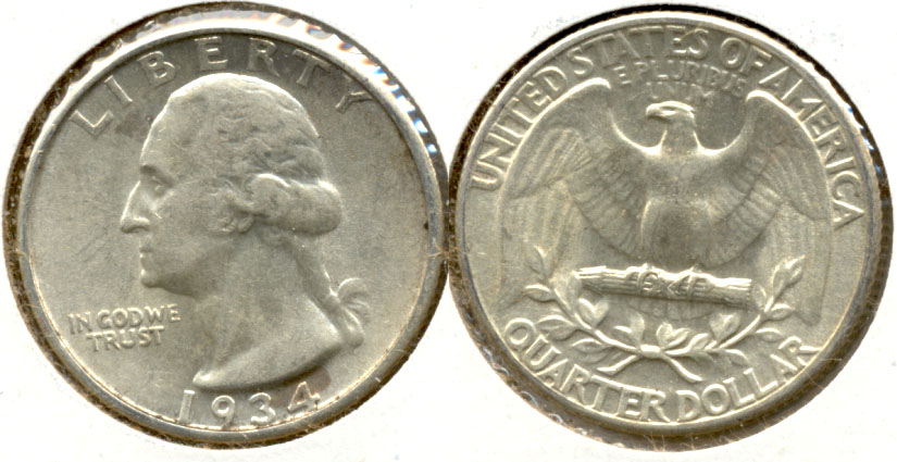 1934 Washington Quarter AU-50 q