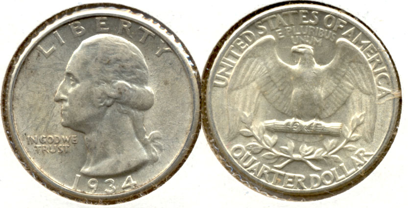 1934 Washington Quarter AU-50 r
