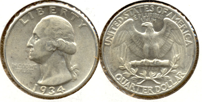 1934 Washington Quarter AU-50 s