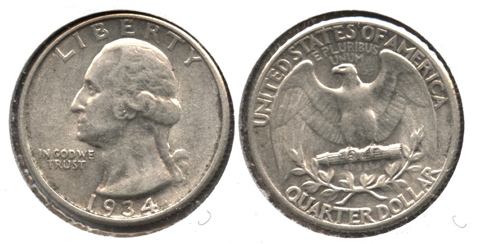 1934 Washington Quarter AU-50 z