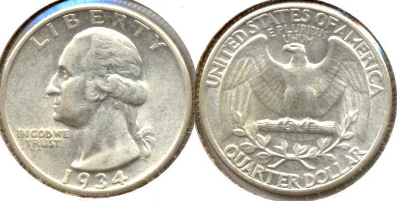 1934 Washington Quarter AU-53