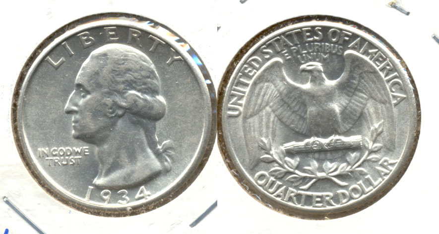 1934 Washington Quarter AU-53 a