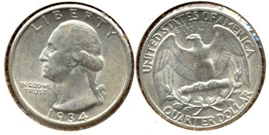 1934 Washington Quarter AU-55