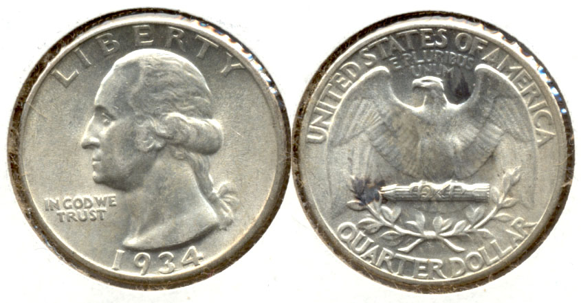 1934 Washington Quarter AU-55 b