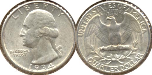 1934 Washington Quarter AU-55 d
