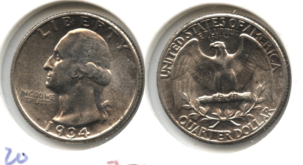 1934 Washington Quarter AU-55 k
