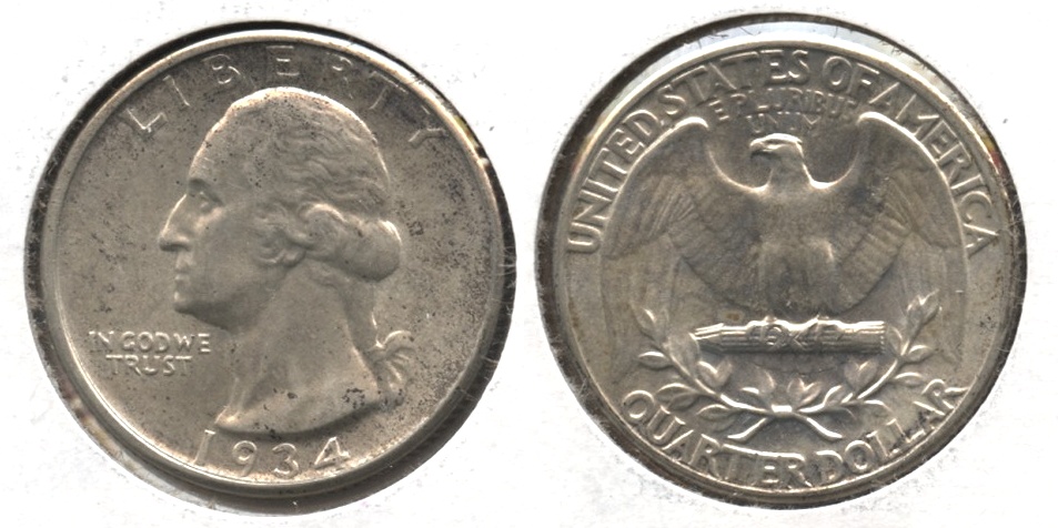 1934 Washington Quarter AU-55 #l