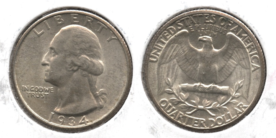 1934 Washington Quarter AU-55 #m