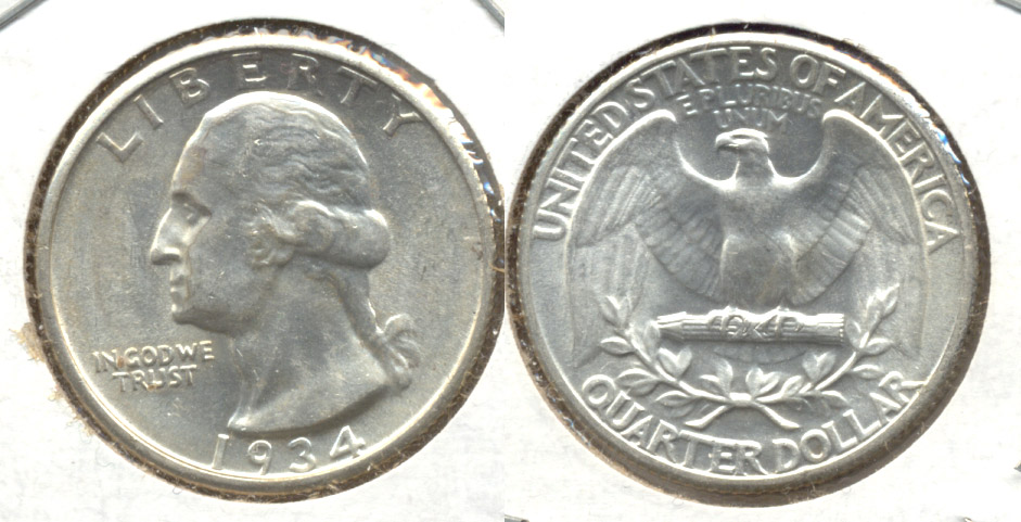 1934 Washington Quarter AU-58 b