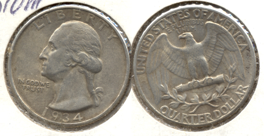 1934 Washington Quarter EF-40 b