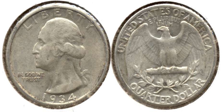 1934 Washington Quarter EF-40 d