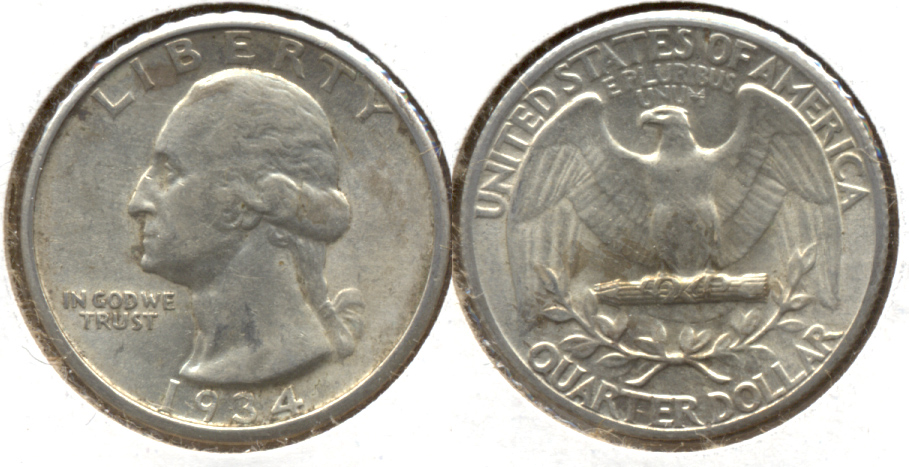 1934 Washington Quarter EF-45 a