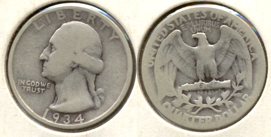 1934 Washington Quarter Good-4