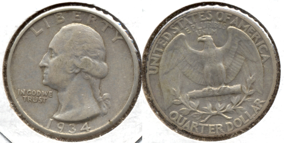 1934 Washington Quarter VF-20