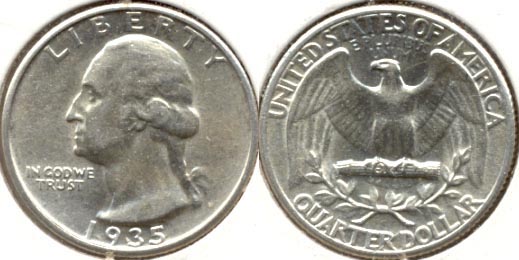 1935 Washington Quarter AU-50