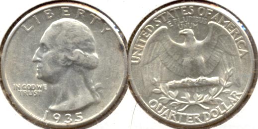 1935 Washington Quarter AU-50 a