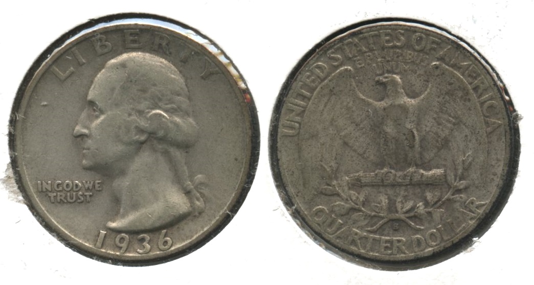 1936-S Washington Quarter VF-20 Toned Reverse